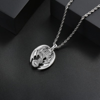 Collier pendentif croix aile de dragon en argent sterling 925, bijoux cool pour hommes, cadeau de fête punk