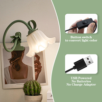 Lampe de table à fleurs Lampe de lecture LED Veilleuse à fleurs Décor de chevet Éclairage de salon Lampes de table Décoration de la maison