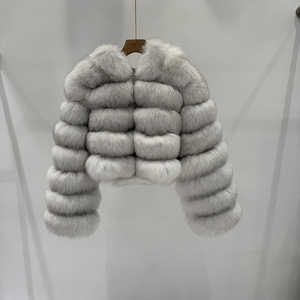 Vêtements d'extérieur pour femmes à la mode vente en gros de veste de fourrure véritable à poils courts respirants renard - Product Image 2