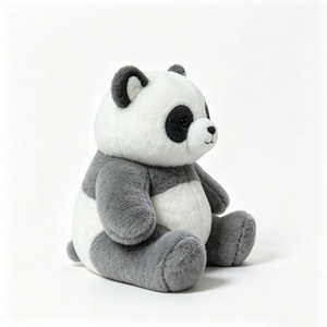 Peluche de panda personalizado, panda gris y blanco, lindo juguete de panda, peluche de panda gordo, muñeco de panda suave - Product Image 3