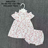 Conjunto de Tres Piezas de Vestido Jacquard para Niñas, Top con Cuello de Muñeca + Pantalones Cortos + Diadema, Ropa de Verano para Niñas
