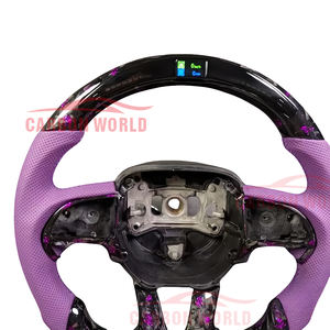 Volant <span class=keywords><strong>de</strong></span> voiture personnalisé en fibre <span class=keywords><strong>de</strong></span> carbone pour Dodge RTS Charger couleur violet style sport volant en cuir forgé - Product Image 4