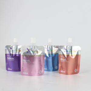 Bolsas de Caño reciclables compostables biodegradables caños atados bolsa de jugo de mercado de la UE bolsa de caño de pie transparente - Product Image 4