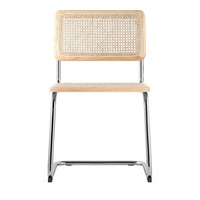 Vente en gros Chaises Cesca modernes en rotin naturel Salle à manger Pieds en métal en porte-à-faux Échantillon gratuit Chaises pour entrée d'appartement Bureau à domicile Bar