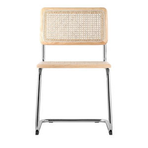 Vente en gros Chaises Cesca modernes en rotin naturel Salle à manger Pieds en métal en porte-à-faux Échantillon gratuit Chaises pour entrée d'appartement Bureau à domicile Bar - Product Image 5