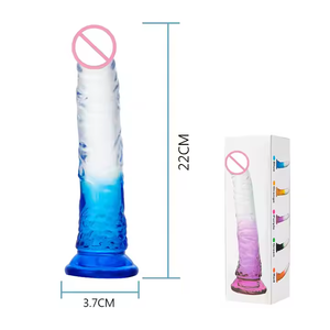 Dildo en gelée à <span class=keywords><strong>ventouse</strong></span> longue et large, à dégradé de couleurs, bon marché, manuel - Product Image 6