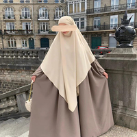 Nouvel Ensemble 2 Pièces Abaya et Khimar Nida de Haute Qualité, Robe Musulmane Modeste Femme, Hijab Dubai, Vêtements Islamiques pour l'Aïd et Ramadan