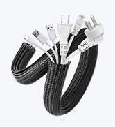 Manchons de câblage tressés en nylon blanc de 5 pieds et 1,2 pouces, lot de 2, pour gestion de câbles, organisateur de fils, <span class=keywords><strong>cache</strong></span>-câbles pour bureau, maison, et protection des câbles (pour animaux de compagnie) - Product Image 5