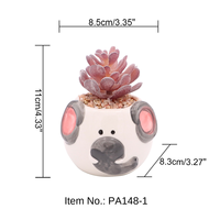 Vente en gros Poterie Céramique Dessin Animé Animal Chat Hibou Renard Ours Cactus Pots De Fleurs Pas Cher Mini Céramique Succulente Jardinière Pot De Fleur