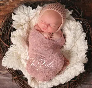 Modieuze Amerikaanse Stijl Pasgeboren Baby Fotografie Props Hoge Elastische 0 Tot 3 Maanden Baby Wrap Deken Voor Fotoshoot