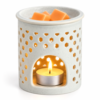 Brûleur d'huiles essentielles en céramique, chauffe-cire creux pour bougies chauffe-plat avec plateau amovible, diffuseur d'arômes, décoration d'intérieur
