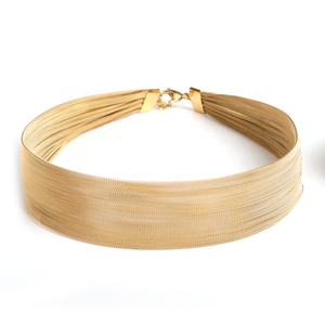 <span class=keywords><strong>Collier</strong></span> en <span class=keywords><strong>maille</strong></span> large en acier inoxydable, <span class=keywords><strong>collier</strong></span> ras du cou en <span class=keywords><strong>maille</strong></span> longue plaqué or 18 carats, nouvelle collection 2023 - Product Image 1