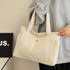 Sacs à bandoulière de luxe personnalisés de haute qualité pour femmes, sacs fourre-tout en toile écologiques réutilisables avec poches et boucle - Product Image 6