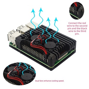 Case de Alumínio para <span class=keywords><strong>Raspberry</strong></span> <span class=keywords><strong>Pi</strong></span> <span class=keywords><strong>4</strong></span>ª Geração B com Ventiladores Duplos para Dissipação de Calor - Product Image 3