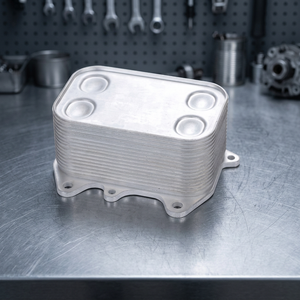 COOLER Référence du produit 321003 OEM 03L117021C Refroidisseur d'huile en aluminium argenté Systèmes de refroidissement automobile Certifié ISO Garantie 1 an 100% - Product Image 3