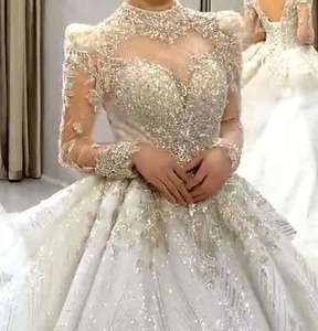 S0020Y Offres Spéciales de haute qualité avec <span class=keywords><strong>hijab</strong></span> prix de gros dentelle tissu <span class=keywords><strong>mariée</strong></span> blanc grande taille robes de <span class=keywords><strong>mariée</strong></span> - Product Image 4