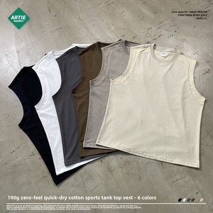 T-shirt sans manches pour <span class=keywords><strong>homme</strong></span> de style américain, 100% coton, 230 g/m², impression sérigraphique, couleur unie, col rond, sans manches, été - Product Image 3