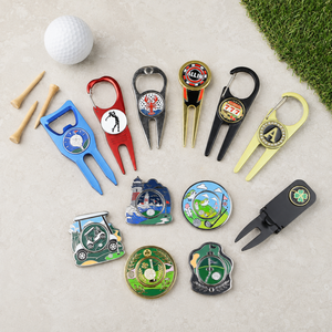 Wholesale LongYi Enamel Other Accessories Magnetic Metal Blank <b>Hat</b> Clip Divot Repair Tool Custom Golf Ball Marker Portable - Product Image 1