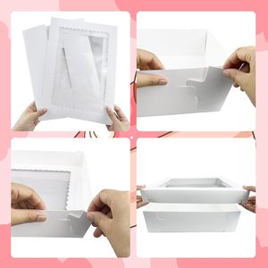 Foldable Cake <b>Box</b>, Space-<b>saving</b> Cardboard With Window, Suitable for Dessert and Biscuit Boxes Cake <b>Box</b> With Window - Product Image 6