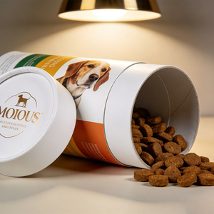 Emballage personnalisé pour aliments pour animaux de compagnie, tube en papier avec revêtement en aluminium, boîte hermétique de qualité alimentaire pour friandises pour chiens et chats, boîte cylindrique - Product Image 2