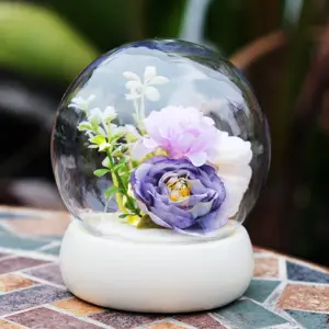 Снежный шар, домашний декор, продажа поделок из смолы, светодиодный Цветок, снежный шар для украшения дома