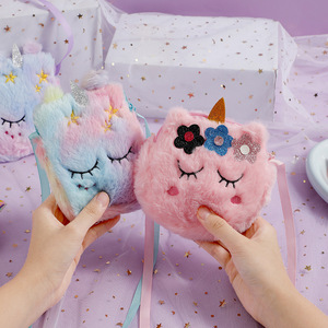 Portamonete Kawaii per Bambini, Portafoglio Peluche a Forma di <span class=keywords><strong>Unicorno</strong></span>, <span class=keywords><strong>Borsa</strong></span> a Tracolla per Ragazze, Portamonete e Portacaramelle - Product Image 3