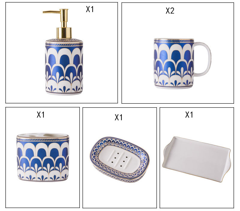 Ensemble bleu 6 pièces