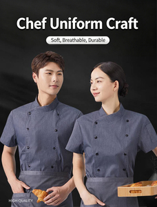 Veste de chef noire personnalisée, extensible, confortable et sans pression, unisexe, pour les cuisines de restaurants et d'hôtels - Product Image 4