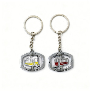 Porte-clés rotatif en alliage de zinc gravé au laser, finition émaillée effet goutte d'huile, style européen, souvenir touristique de <span class=keywords><strong>Lisbonne</strong></span>, en stock - Product Image 3