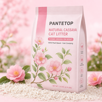 Litière pour chat naturelle à base de manioc, à agglomération rapide, faible en poussière, hautement absorbante, jetable aux toilettes, parfum thé Oolong floral, contrôle des odeurs