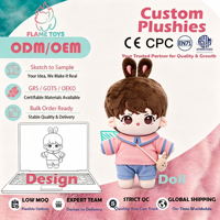 Peluche d'ours anime super douce personnalisable, jouet en peluche ODM avec logo brodé, coton PP, maille lavable, vente en gros pour bébés