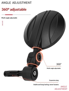 Rétroviseurs de moto à extrémité de guidon ronds, rotatifs à 360 degrés, à brancher sur le guidon, pour scooter et vélo électrique - Product Image 5