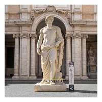 Statue de dieu grec en marbre taille réelle, sculptée à la main en pierre naturelle, pour villa, musée extérieur, cour ou bâtiment.