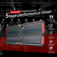 Console de mixage DJ professionnelle pour scène, 24 effets DSP, réverbération, moniteur, carte son, mixeur audio USB 24 canaux