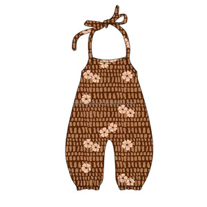 <span class=keywords><strong>Tutina</strong></span> per Bambine con Stampa Hawaii, Senza Maniche, Schiena Scoperta, in Tessuto di Seta di Latte, Vendita Calda - Product Image 5