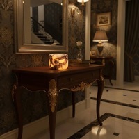 Lampe de table LED à piles en marbre naturel pour chambre à coucher, veilleuse, style européen luxueux, éclairage d'ambiance décoratif