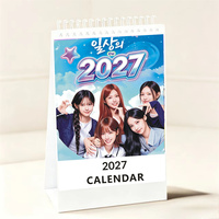 Calendrier de bureau en spirale KPOP Group IVE SUGA ATEEZ RESCENE 2027, décoration de bureau, Bangchan Felix Hyunjin, cadeau pour les fans