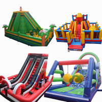 Terrain de jeu gonflable pour enfants château plein d'entrain ballon palais thème gonflable combo toboggan sautant maison de rebond