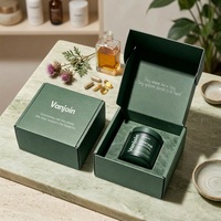 Nouvelle arrivée : flacon en verre pour pilules et vitamines, emballage unique vert mat recyclable, conteneur pour médicaments et compléments alimentaires