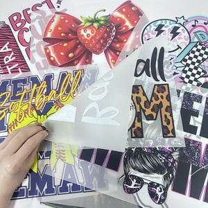 Venta al por mayor de calcomanías de transferencia de prensa de calor de impresión de pantalla personalizada DTF para camisetas pegatinas de vinilo de impresión de transferencia de calor 7/8/9/10/11 pulgadas - Product Image 4