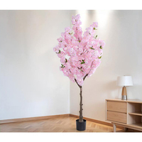 Plantes artificielles, arbre de cerisier, grand pot en plastique, simulation de plantes hautes, aménagement paysager, décoration de la maison, bonsaï vert