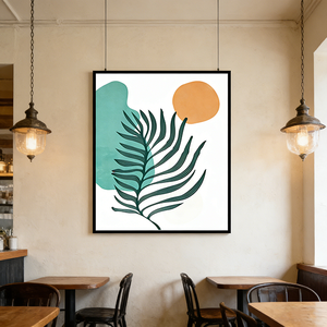 Peinture à l'huile abstraite minimaliste de feuilles tropicales moderne pour salon, salle à manger, décoration intérieure, <span class=keywords><strong>tableau</strong></span> mural <span class=keywords><strong>pas</strong></span> <span class=keywords><strong>cher</strong></span> - Product Image 4