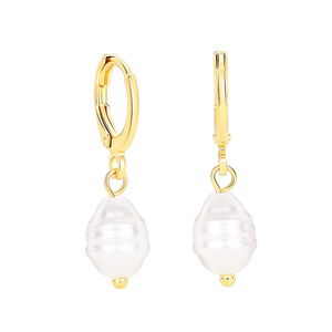 Orecchini Pendenti con Perle Finte Irregolari, Gioielli Eleganti da Donna per Uso Quotidiano - Product Image 1