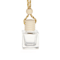 Diffuseur de parfum de voiture vide de 8ml en verre, bouteille carrée de 8ml pour désodorisant de voiture, bouteille de parfum suspendue pour voiture