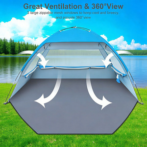 Tente de plage pliable ultralégère en fibre de verre DAVY AZP010, abri d'été pop-up pour l'extérieur, 3000+ mm, imperméable, deux chambres, livraison immédiate - Product Image 4