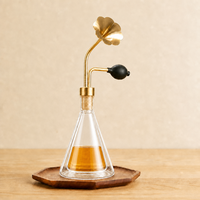 Flacons en verre de 90 ml pour parfum, huile essentielle, café, avec tête florale, pour présentation olfactive