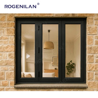 Porte-fenêtre pliante en aluminium Rogenilan AS2047 résistante aux ouragans, 3 panneaux en verre, accordéon, fenêtres de maison Maimi