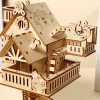 Modèle de maison dans les arbres en bois 3D en gros, puzzles en bois 3D DIY pour adultes, kit d'assemblage de cabane fantastique