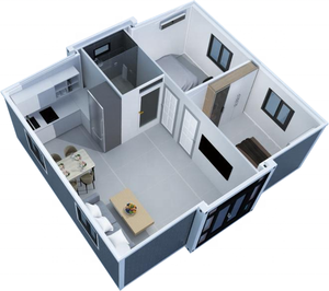 Casa contenedor plegable prefabricada de 20 pies y 40 pies personalizada de alta calidad de venta directa de fábrica para dormitorio, baño, sala de estar, cocina - Product Image 3