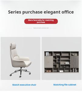 Muebles de oficina simples y modernos Mesa de jefe de moda y Escritorio de gabinete combinado con silla a juego - Product Image 6